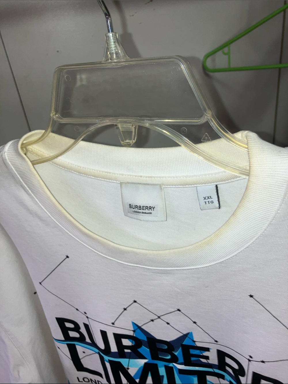 Burberry White Graphic Tee with Blue Accents - Picture 4 of 6